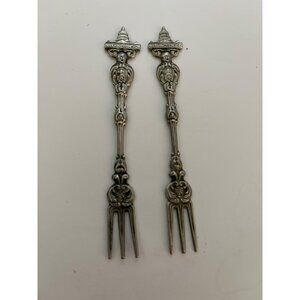 Antique Woodward &Lothrop Cocktail Pickle Forks Souvenir Washington DC Capital